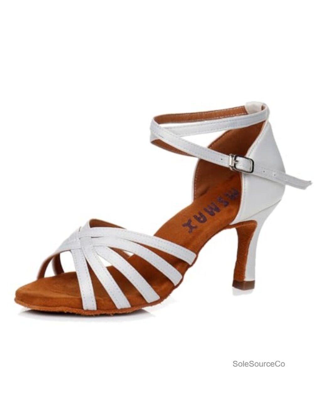 Women's Satin Latin Dance Heels with Adjustable Strap